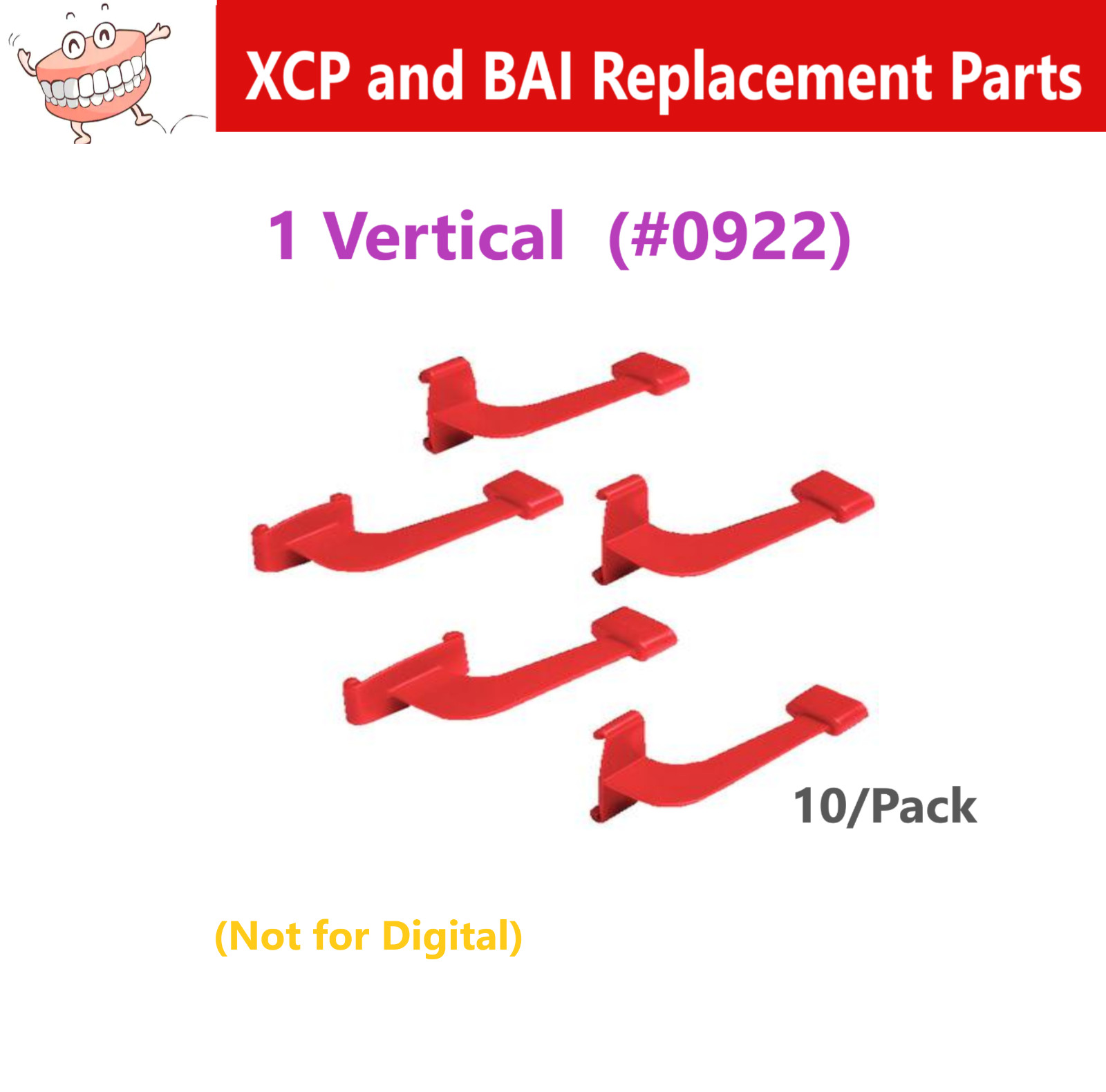 Dental XCP & BAI Bitewing Biteblocks, Red – XCP Rinn – 1 Vertical 10/Pk #0922 NE