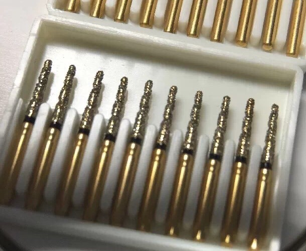 GS-198015xc /856-015xc 30X FG Gold DiamondBurs Triple Action crown & bridge prep
