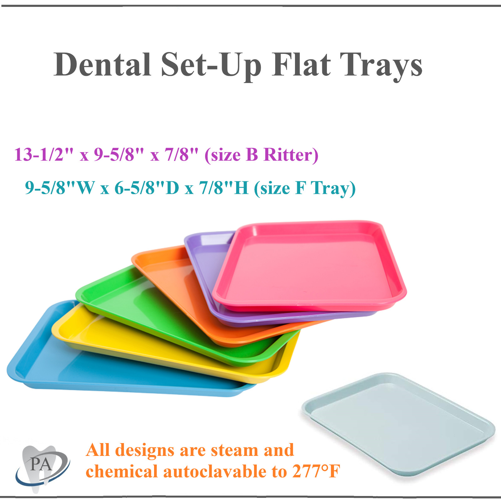 DENTAL SET-UP TRAY FLAT SIZE B (RITTER) , PLASTIC 13-3/8″ X 9-5/8″ X 7/8″, 275F