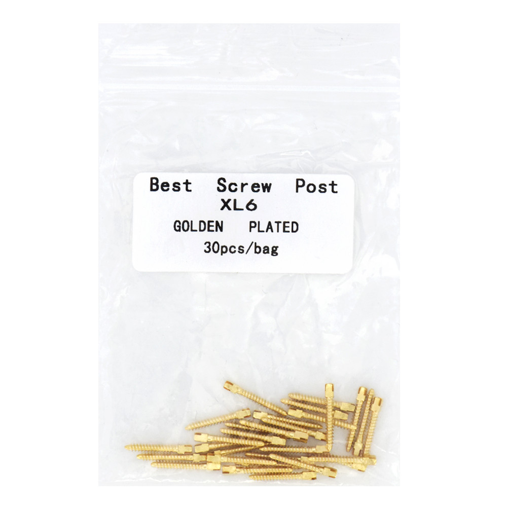 30 Pcs Dental Screw Post 24K Gold Plated Conical Refills S/M/L/XL For Root Canal