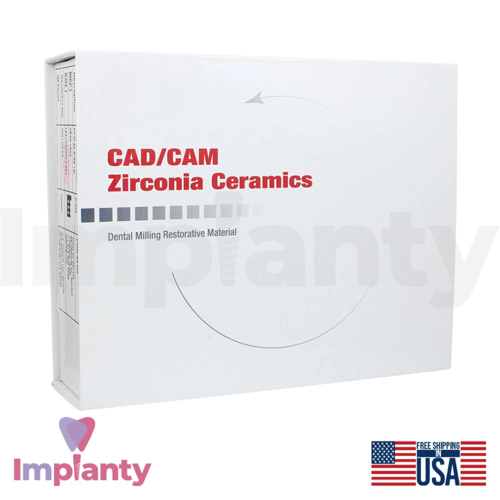 4D Zirconia Blank Permanent Fabrication of Fixed Dental Restorations Ø98mm