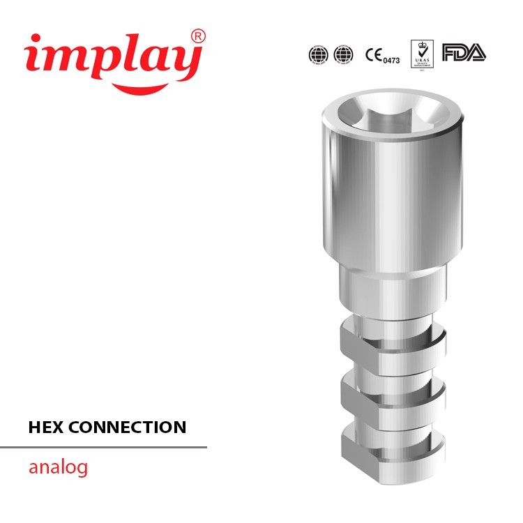 Dental Implant Analog | Hex Connection Ø3.8 Narrow, Ø4.5 Standard, Ø5 Wide H15mm