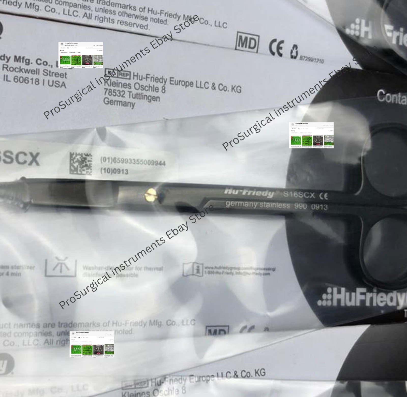 HU FRIEDY Goldman Fox Curved Super Cut Scissor Black Line S16SCX