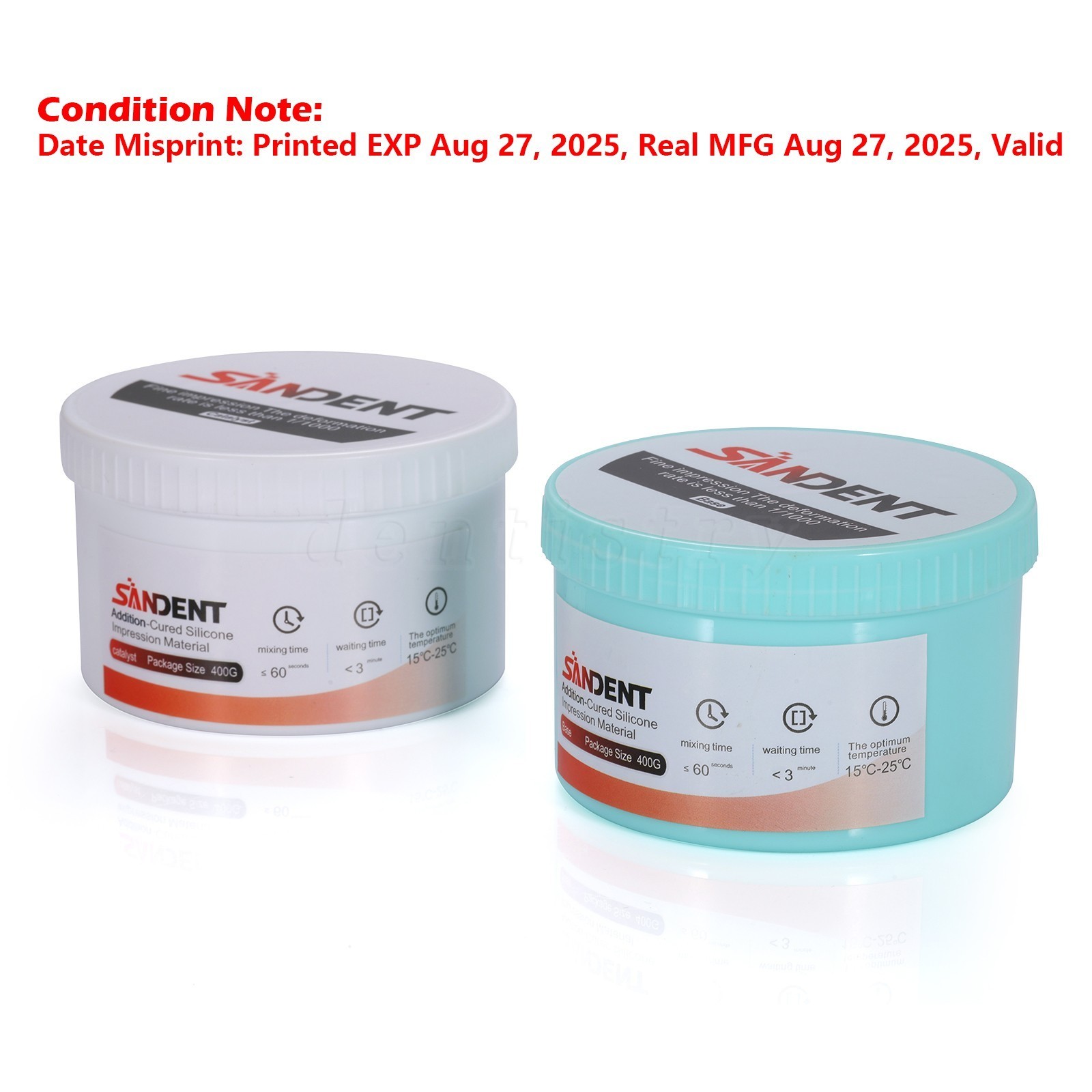 Dental Putty Fast Set PVS VPS Impression Material Silicon Hydrophilic 2x 400g US