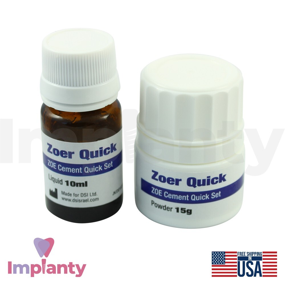Dental Quick Set Zoe Cement 20g Powder And 10ml Liquid Temp Filling Dentistry