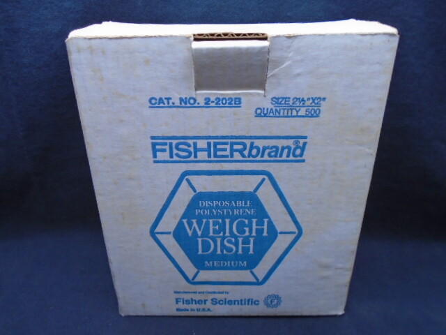 FISHERBRAND Disposable Polystyrene Weigh Dish Medium 2-1/2” x 2” 2-202B 500/Pk