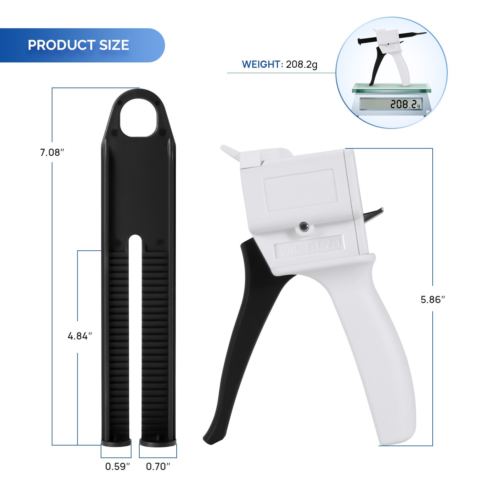 JMU Dental Impression Universal Cartridge Dispenser Delivery Gun 50ML 1:1/2:1