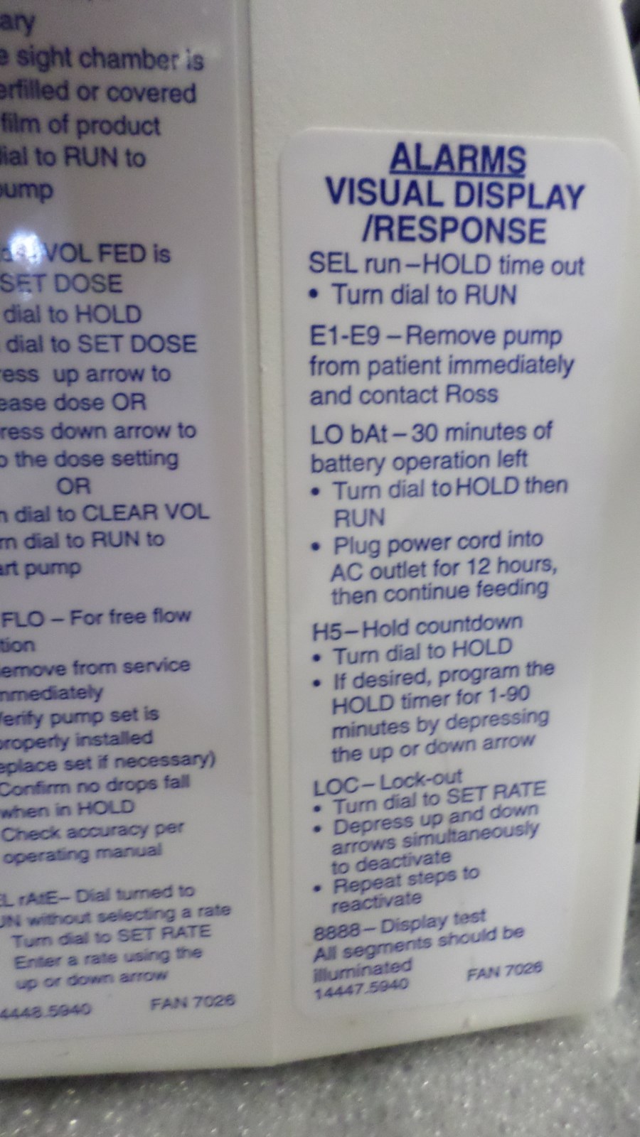 870D ROSS PATROL USA ENTERAL PUMP 30 DAY MONEY BACK GUARANTEE