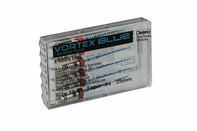 Dentsply Tulsa Dental Vortex Blue 21mm .04 Taper rotary files-6/pk all sizes