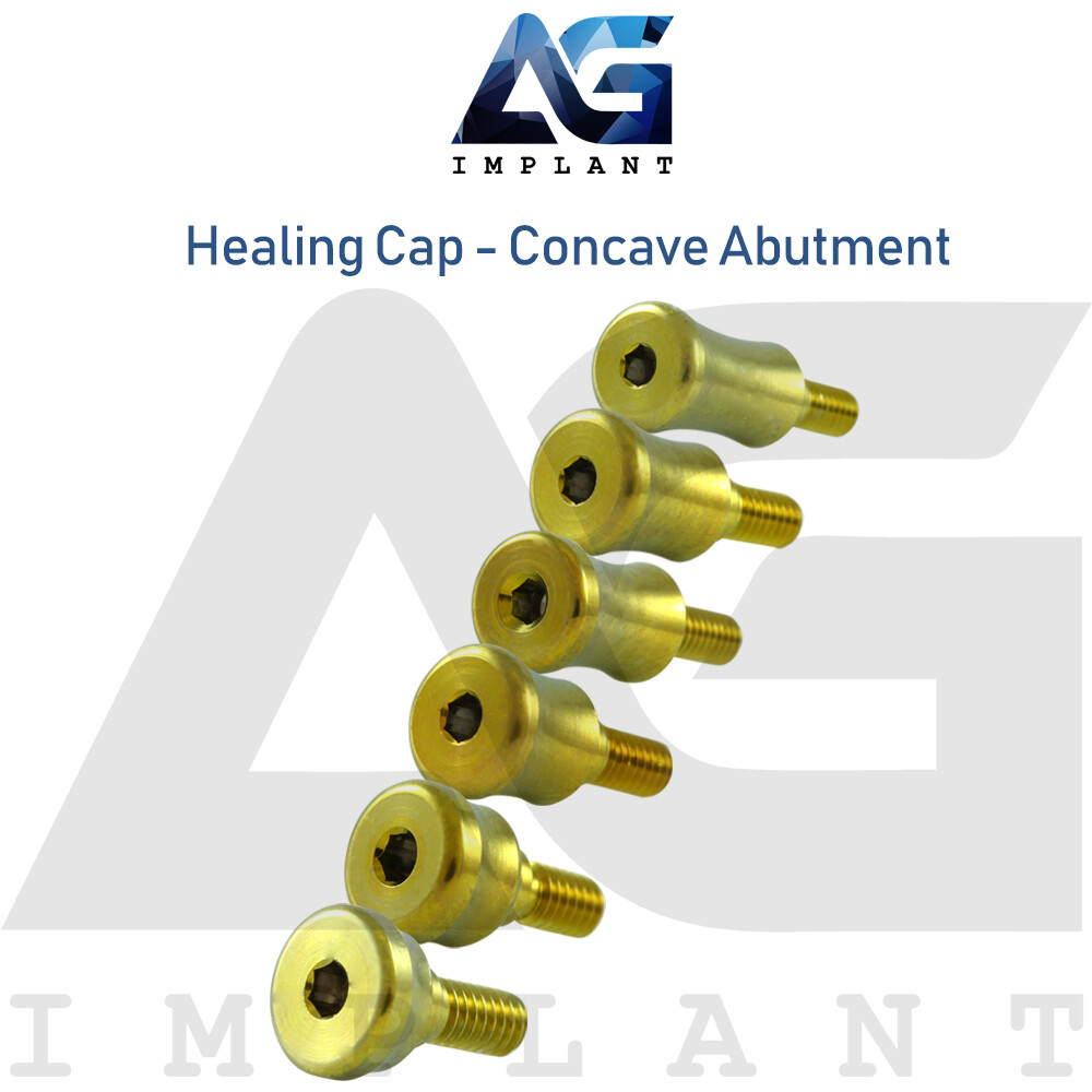 5 Standard Healing Cap Concave Abutment Titanium Dental Hexagon 2.42mm Lab