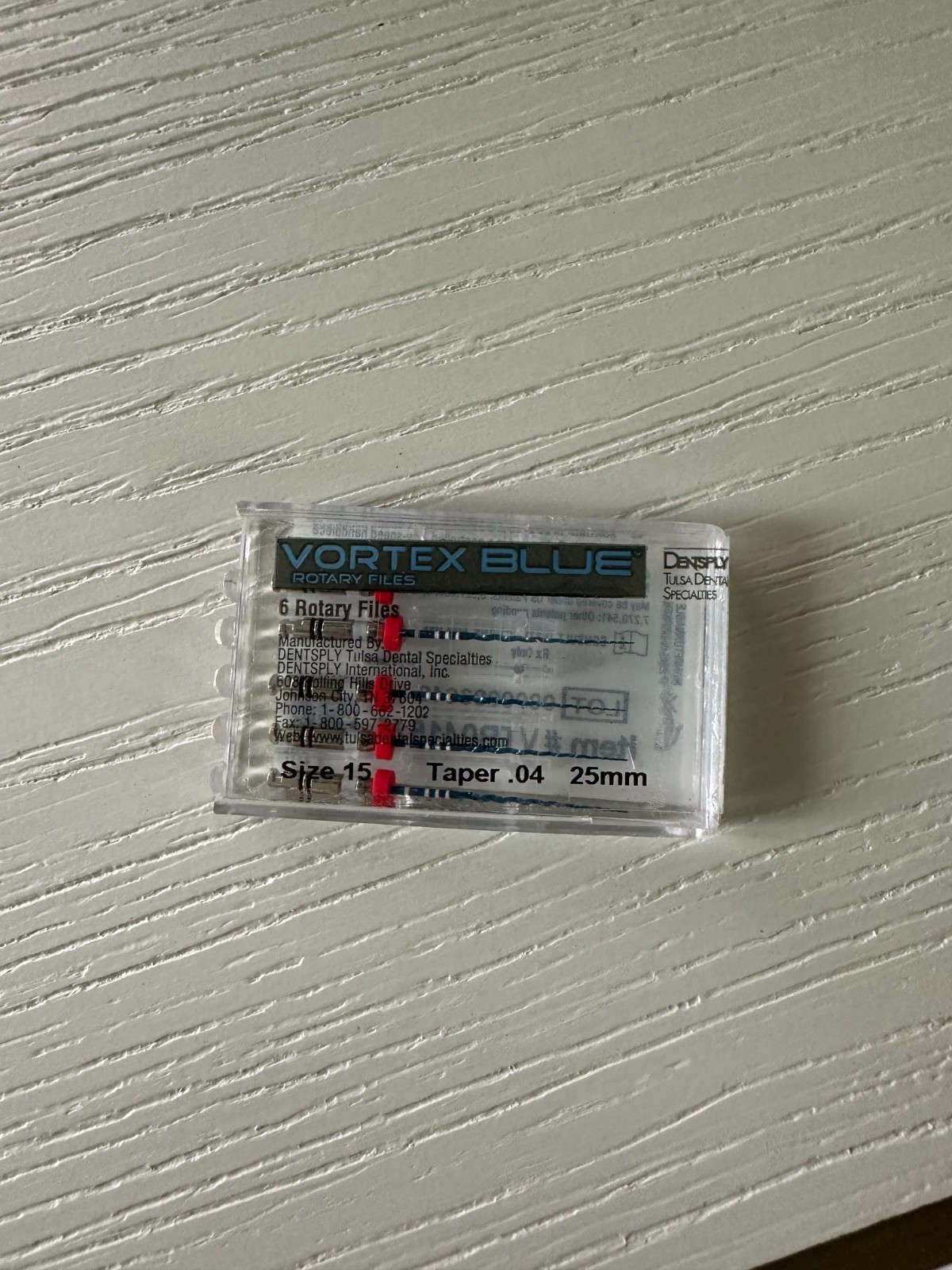 5 Files – 25mm .04 Asst Vortex Blue Rotary Files Dentsply Tulsa Root Canal #20