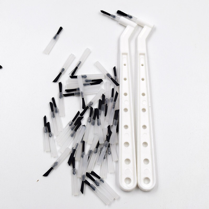 500 Pcs Dental Composite Micro Brush Applicator Tips + 5 Pcs Cleaning Handle Use