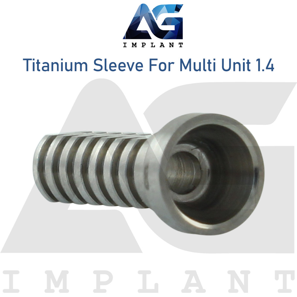 10 Titanium Sleeve For Multi Unit 1.4 System Abutments With Screw Prosthetics