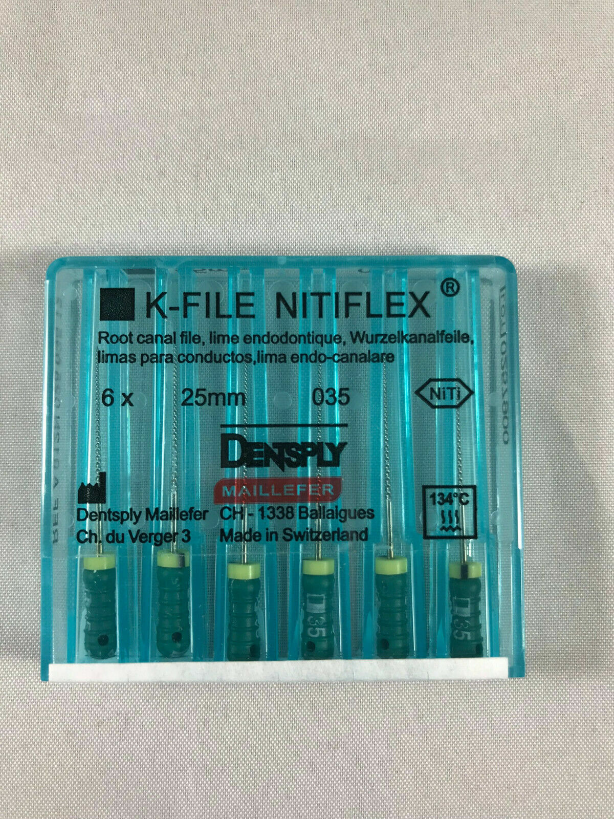 Dentsply Maillefer K-file Endodontic NiTiFlex steel 25mm All sizes 120 files/pk