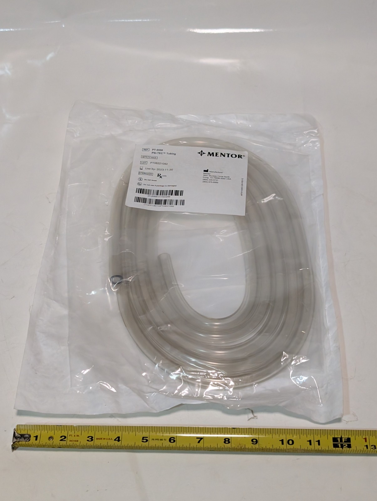 Mentor PT-5558 PSI-TEC Tubing *Expired (2023)/Training and Non-Clinical Use Only
