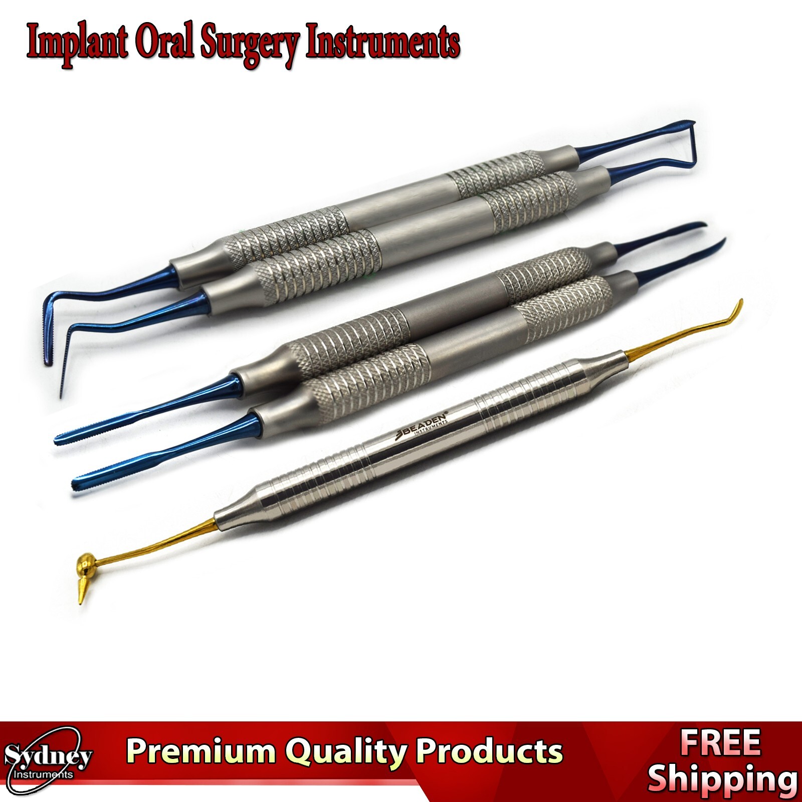 Dental Implant Oral Surgery Instruments PT1 & PT2 Titanium Coated Lab Tools