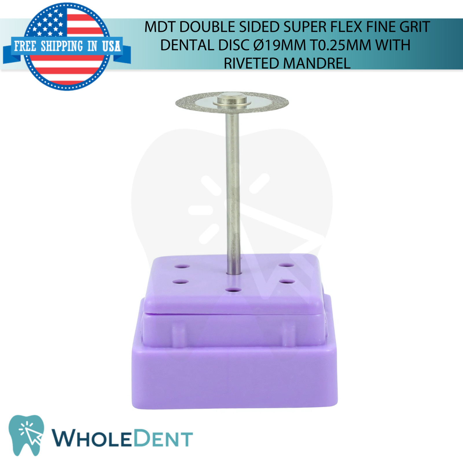 Fine Grit Double Sided Diamond Super Flex Dental Lab Disc Ø19mm Thickness 0.25mm