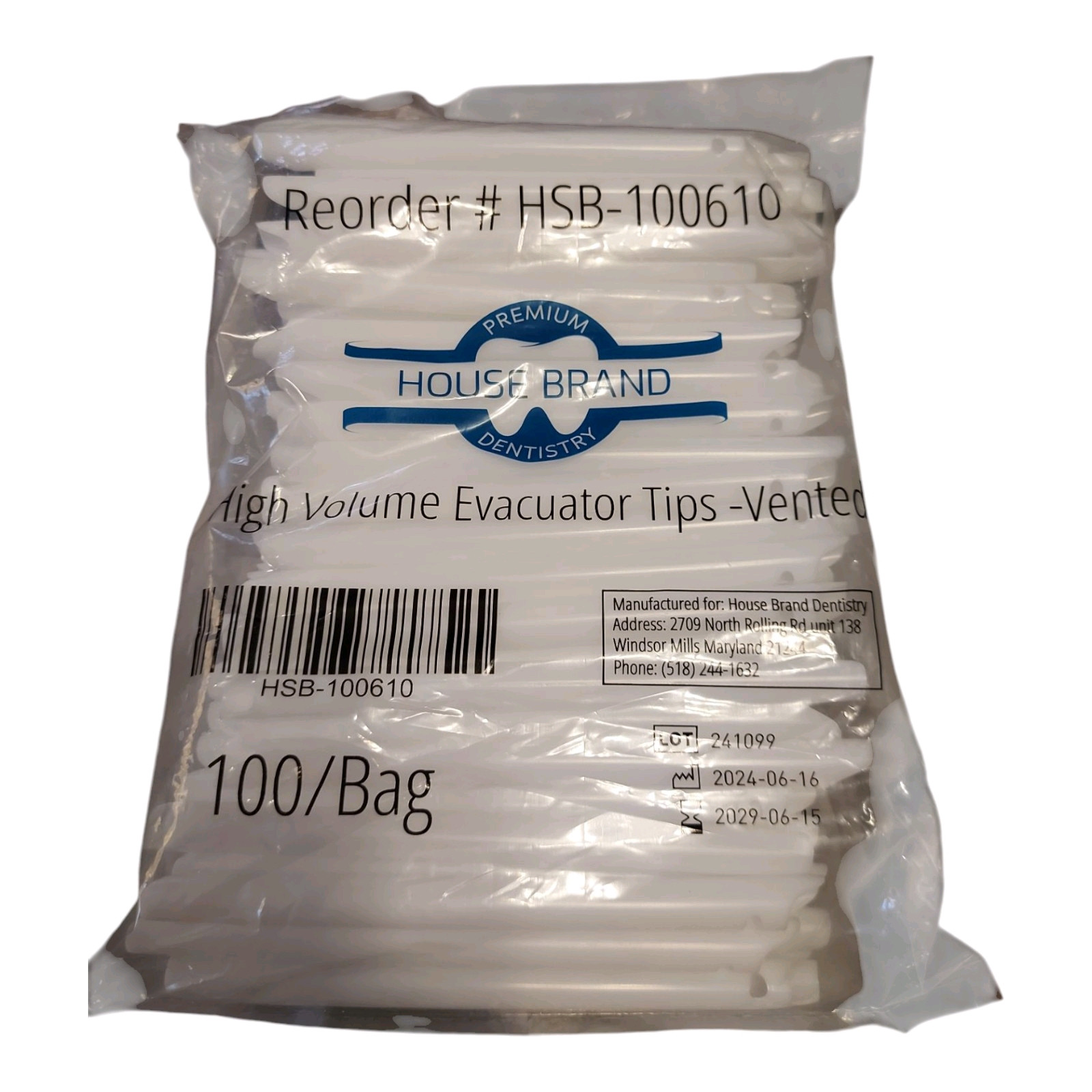 500 Vented HVE High Volume Evacuation Suction Tips Saliva Dental Dentist Sealed