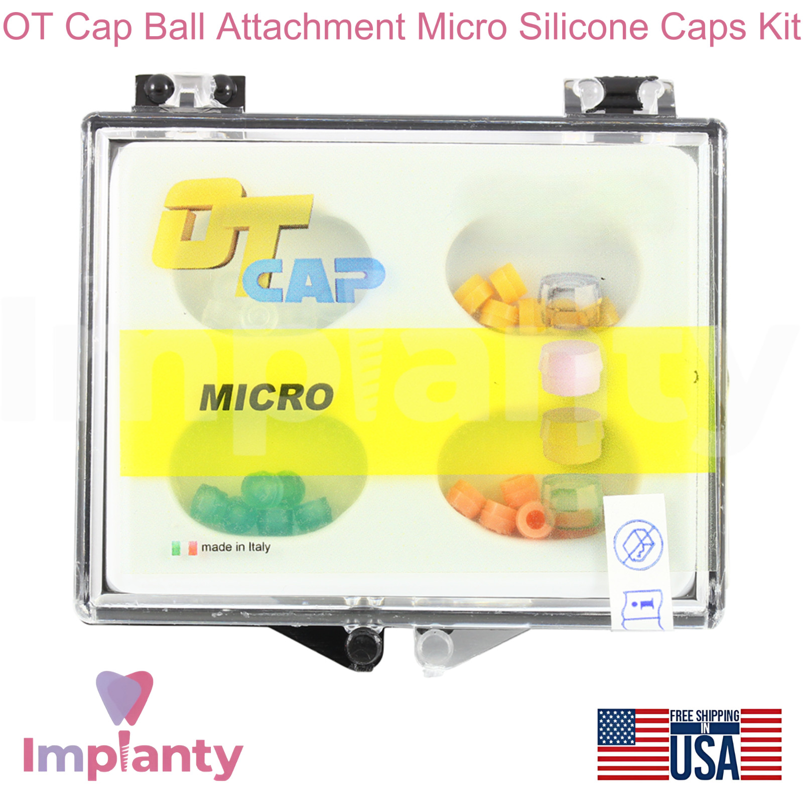 OT Cap Ball Attachment Micro Silicone Caps Kit Ø1.8mm Micro Diameter Dental Tool