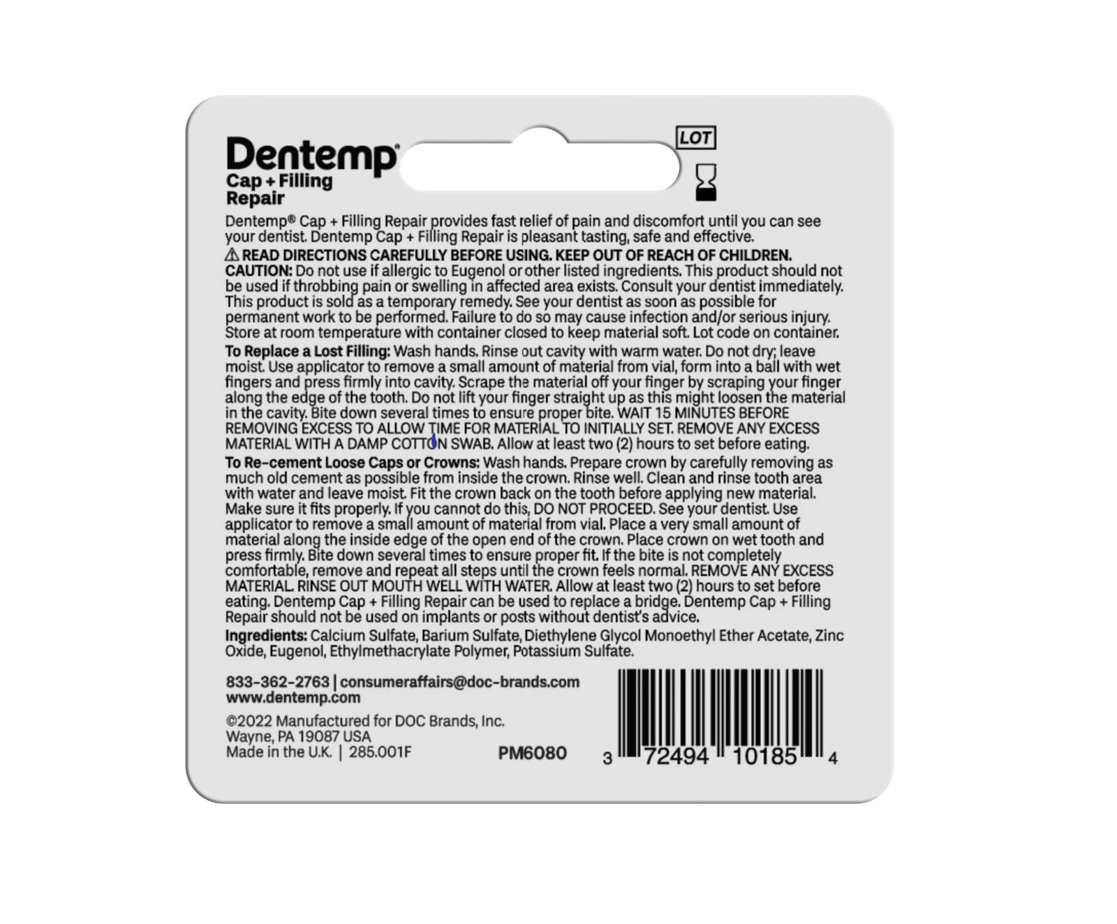 Dentemp Loose Cap and Lost Filling Repair Kit Pack of 3 Dental Repair 80 Uses