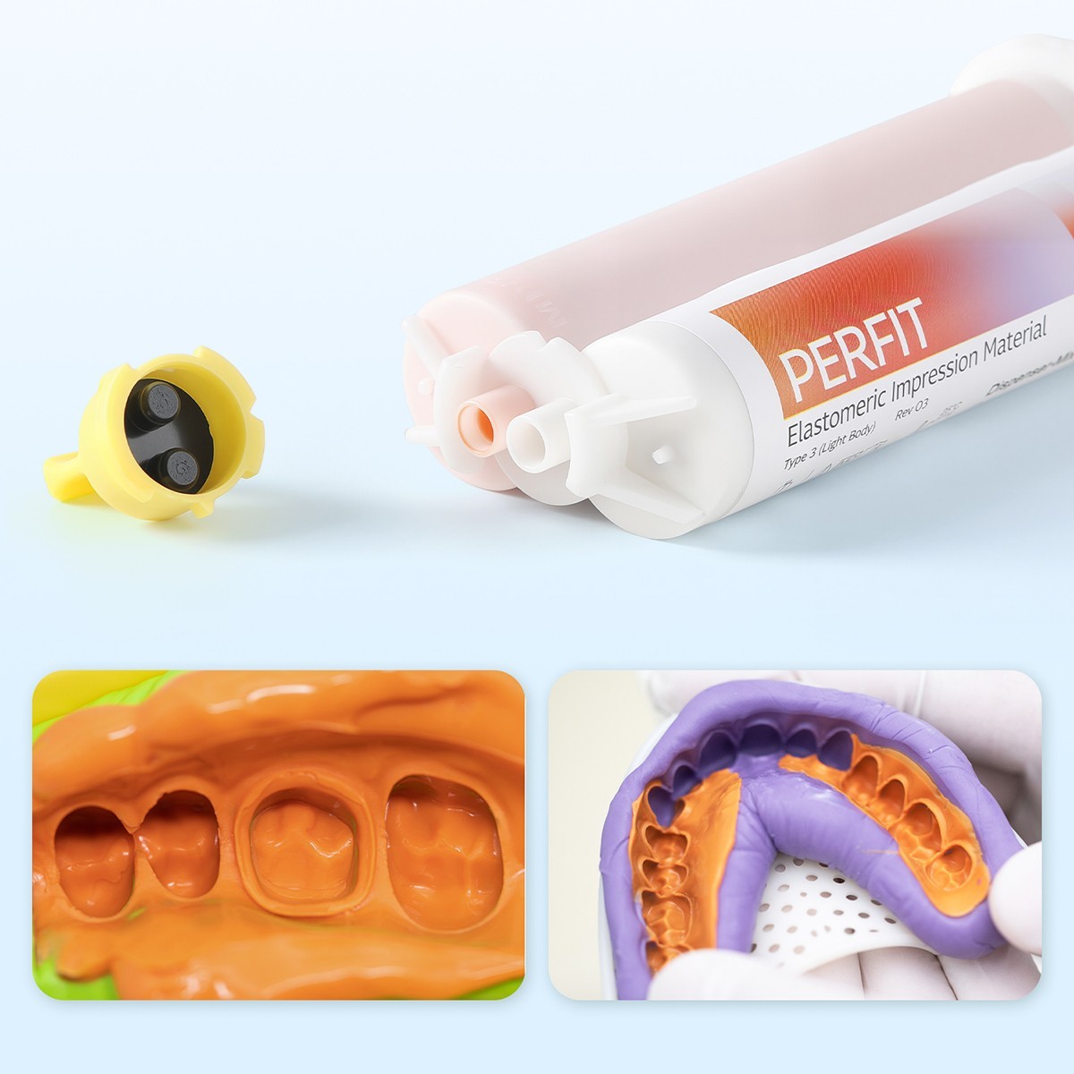 AZDENT Dental Impression Material Putty Light Body Fast/Normal Set 50ml*2