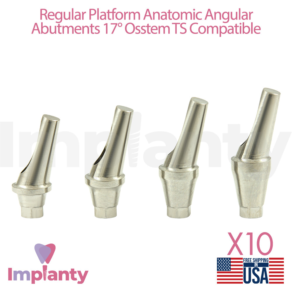 10x Dental Angled Anatomic Prosthetic 17° Regular Platform 0sstem Compatible