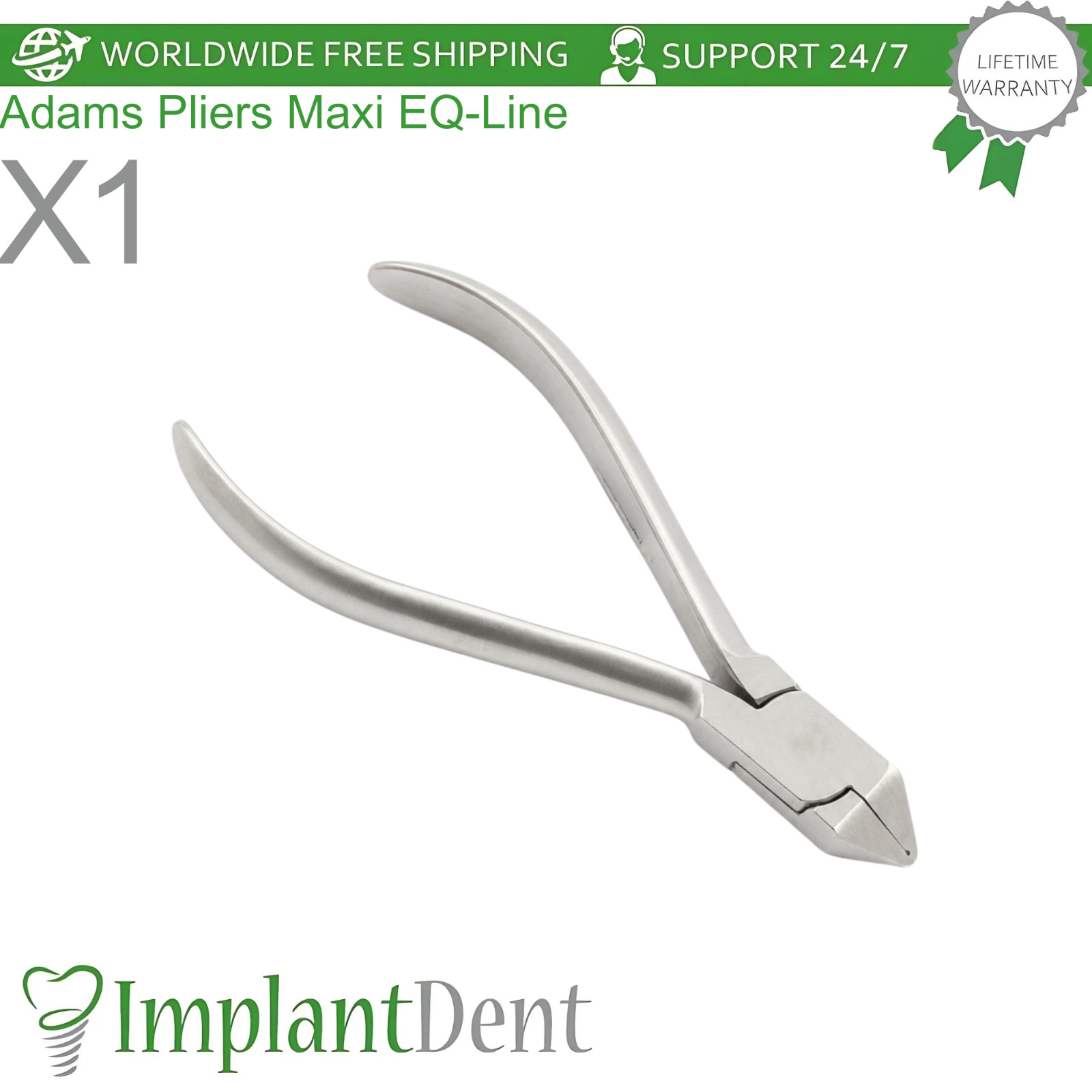 EQ-Line Adams Wire Bending Pliers Stainless Steel with Rectangular Beaks
