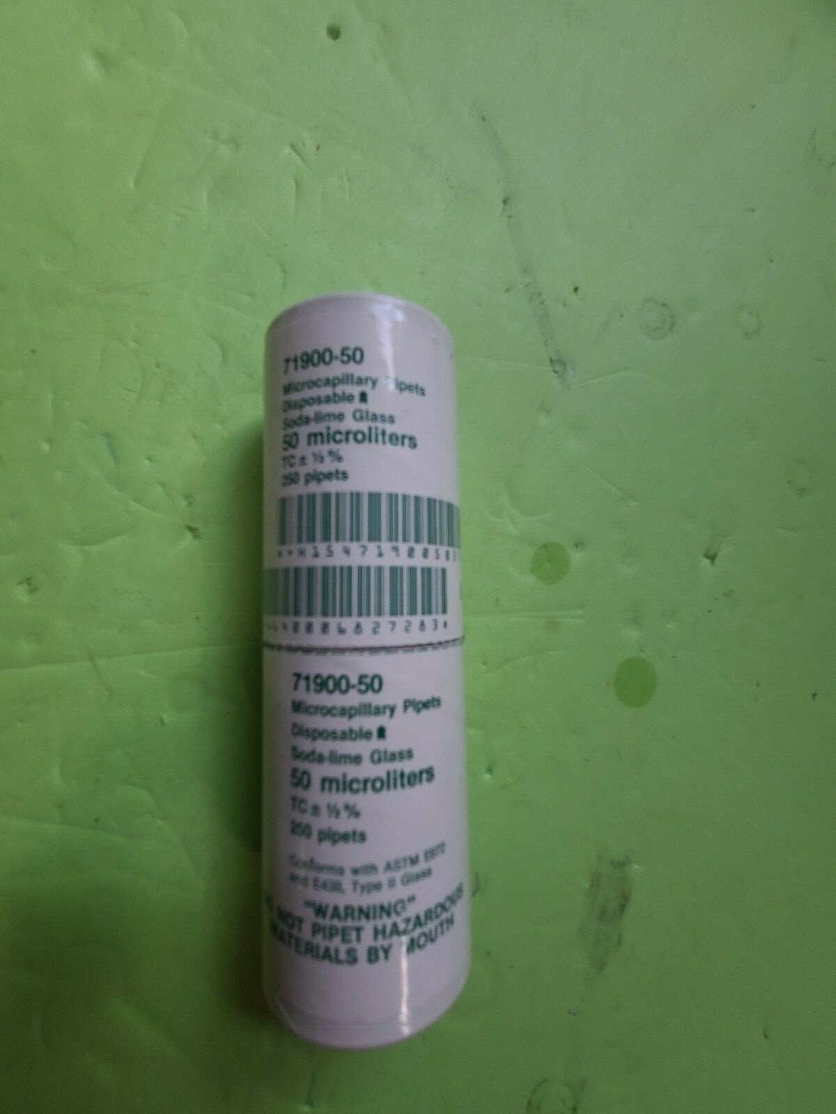 Kimble Microcapillary Pipets Disposable Soda-lime Glass 50 Microliters