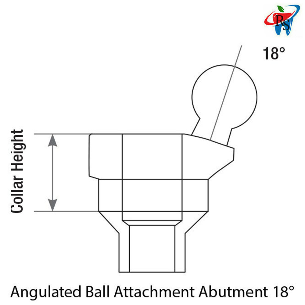 1x Kit Angulated 18° Ball Attachment Soft Silicone Cap Metal Cap Isolate Ring