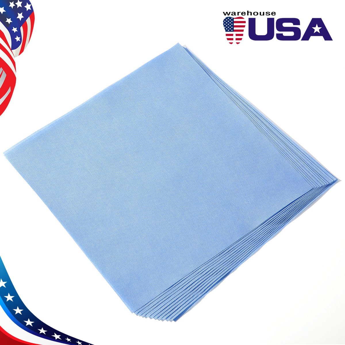 50Pcs Autoclave CSR Sterilization Wraps Sheets Steam SMMS Non-Woven 18″x18″ Blue