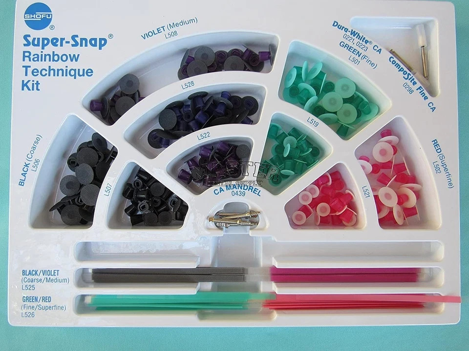 DISCS 217 PCS KITSHOFU JAPAN SUPER SNAP RAINBOW TECHNIQUE FINISHING & POLISHING