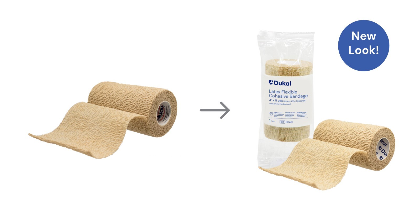 NEW! DUKAL Cohesive Bandage, Non-Sterile, Latex, 4″X5 YDS, 18/BX