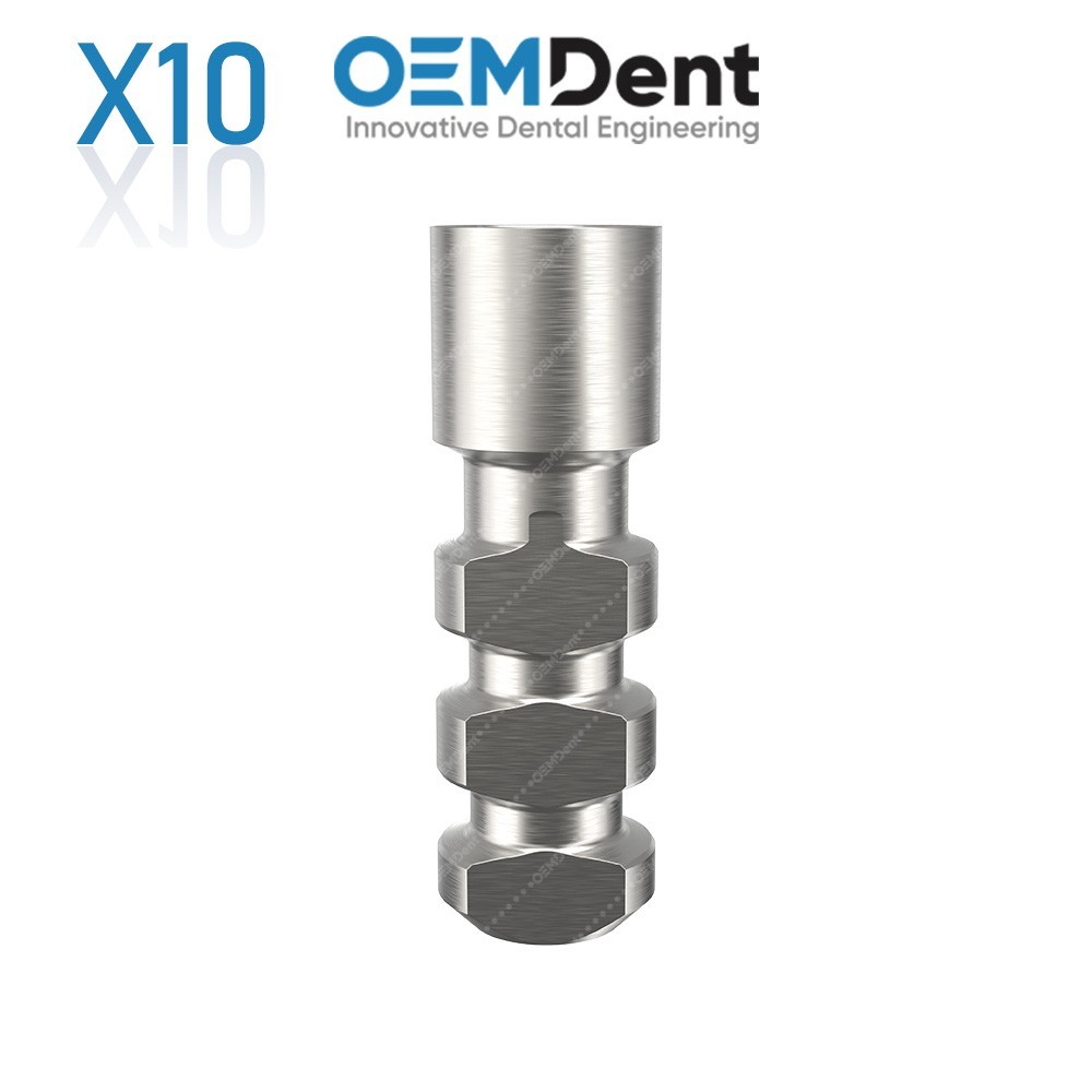 x10 Dental Fixture Analog Ø3.75mm MIS® Seven Compatible Stainless Steel Lab
