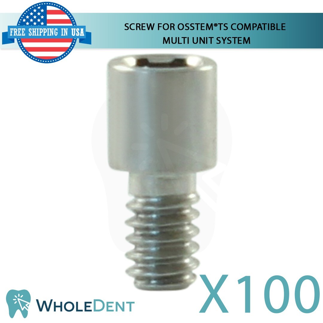 100 Screws For Multi Unit System Dental Osstem® TS Hiossen® ET Compatible Hex