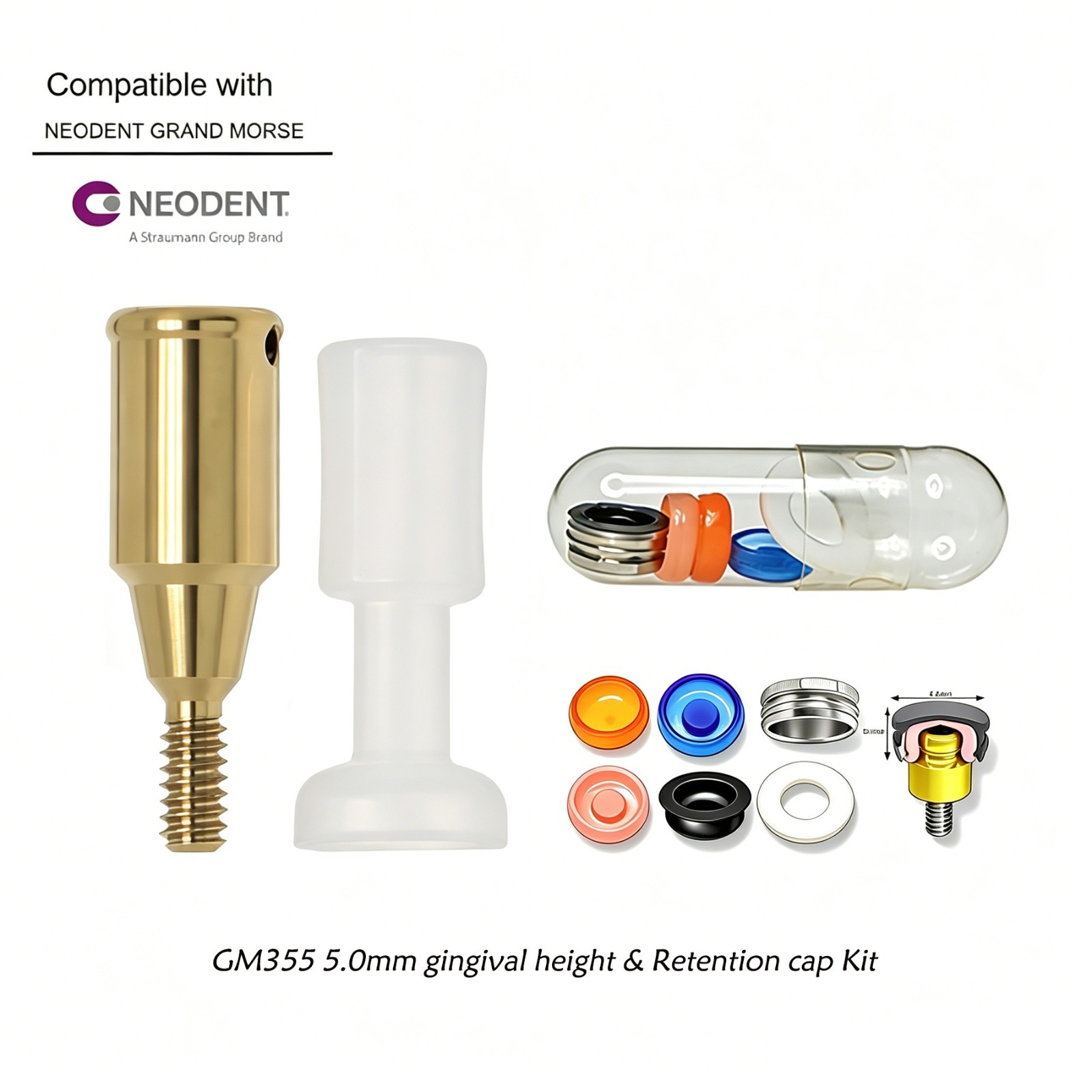 Neodent GM Overdenture Abutment Removable Anchor for NEODENT GRAND MORSE 1-6mm G