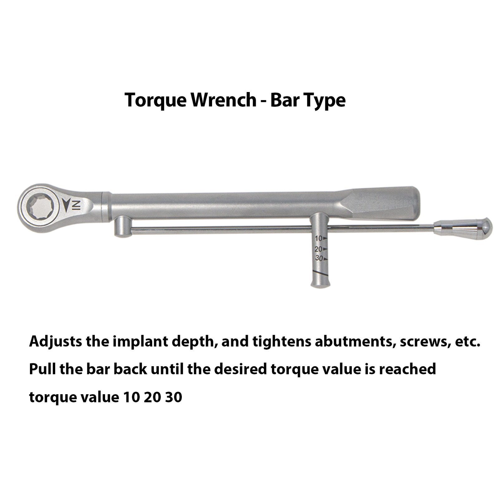 Hiossen Osstem Implant Torque Wrench Bar Type Prosthetic Surgical 10 20 30Ncm