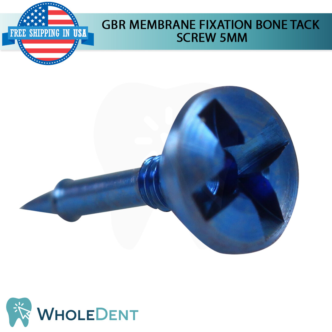 5x GBR Bo ne Tack Screw 5mm Pin Titanium Membrane Fixation, Dental Tac