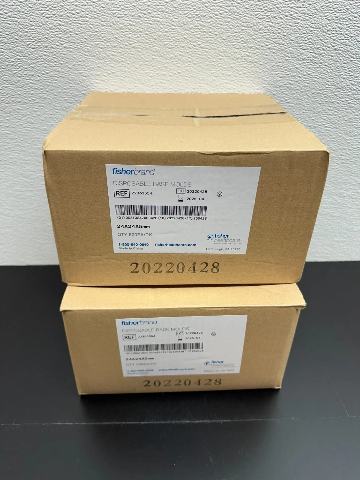 Fisherbrand REF 22363554 Disposable Base Molds 24 x 24 x 5mm Lot 2 Packs 1000pcs