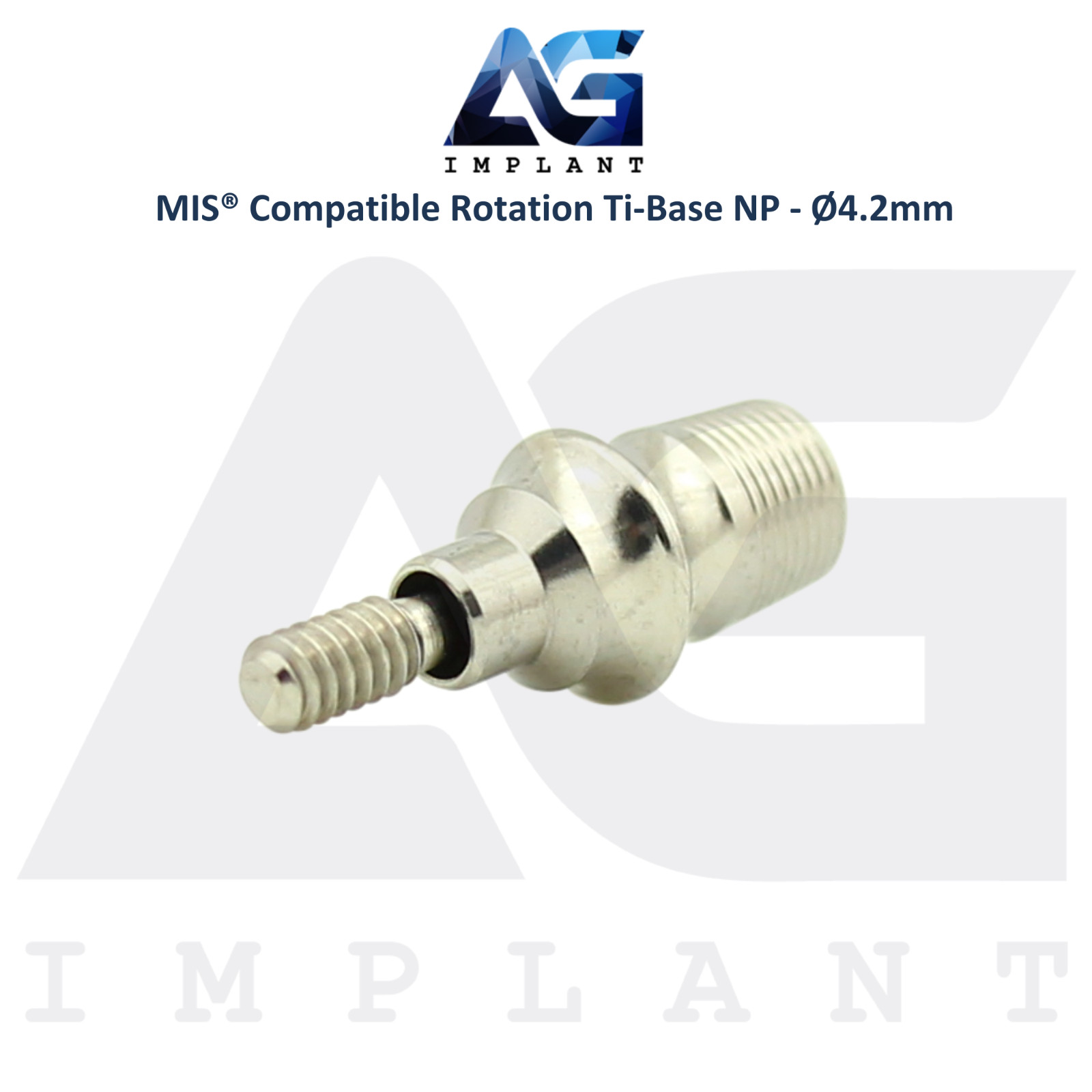 x10 Dental Ti-Base Rotation Ø4.2mm NP Compatible with MIS® Int Hex System 2.10mm