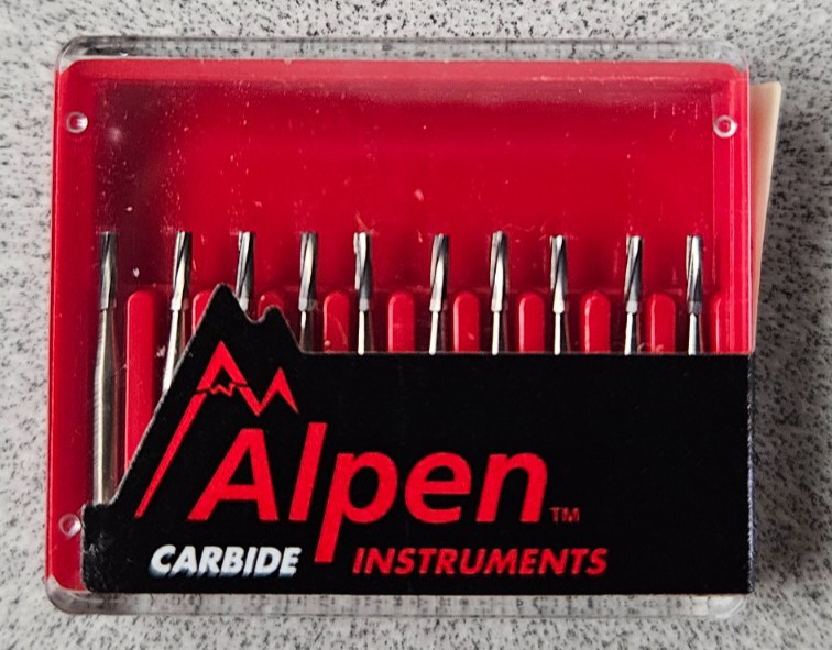 Alpen Instruments #R300056 FG Plain Fissure Straight Carbide Bur-1 Pk of 10 Burs