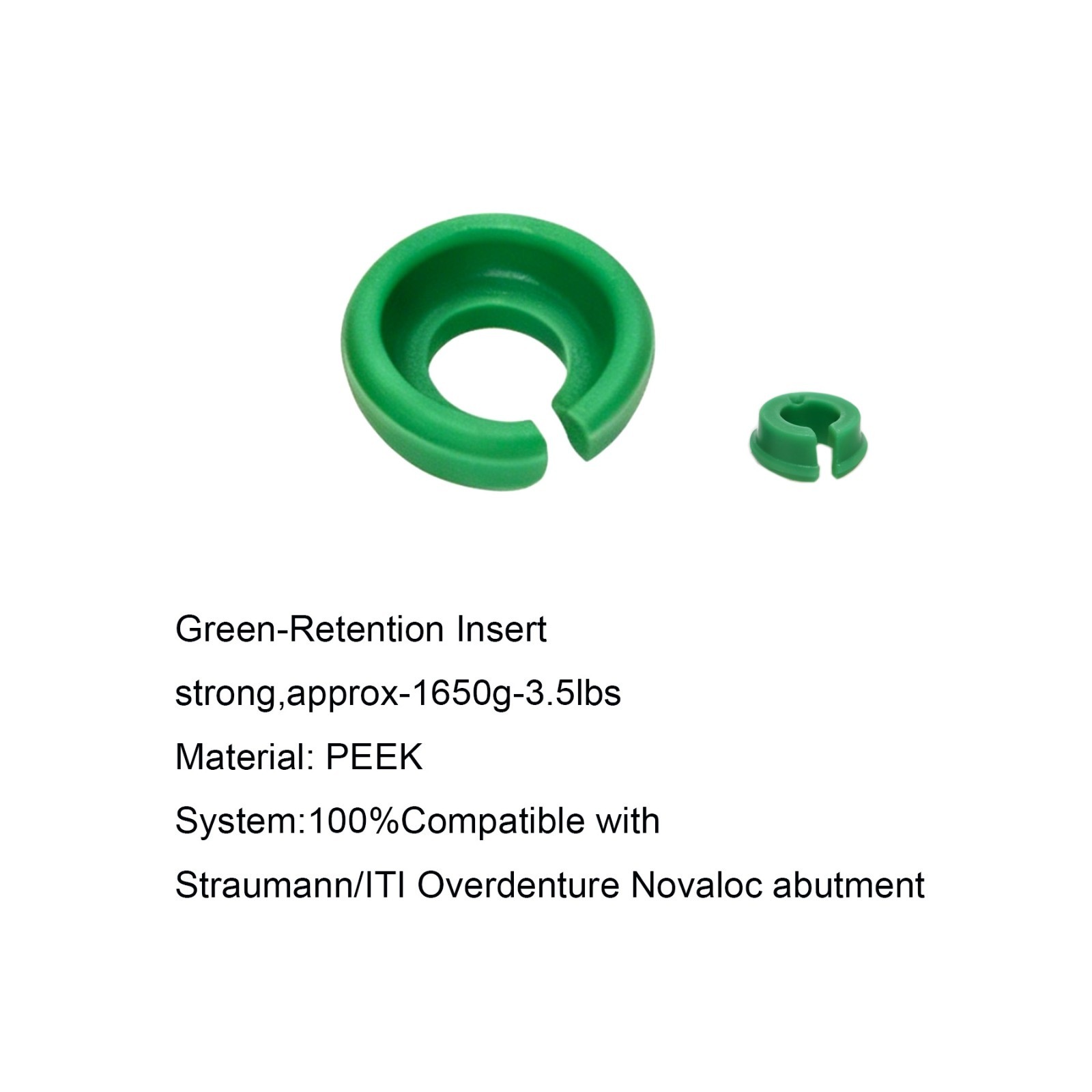 Dental PEEK Cap Retention Insert Caps Fit Novaloc Abutment Matrix Ti Housing Cap