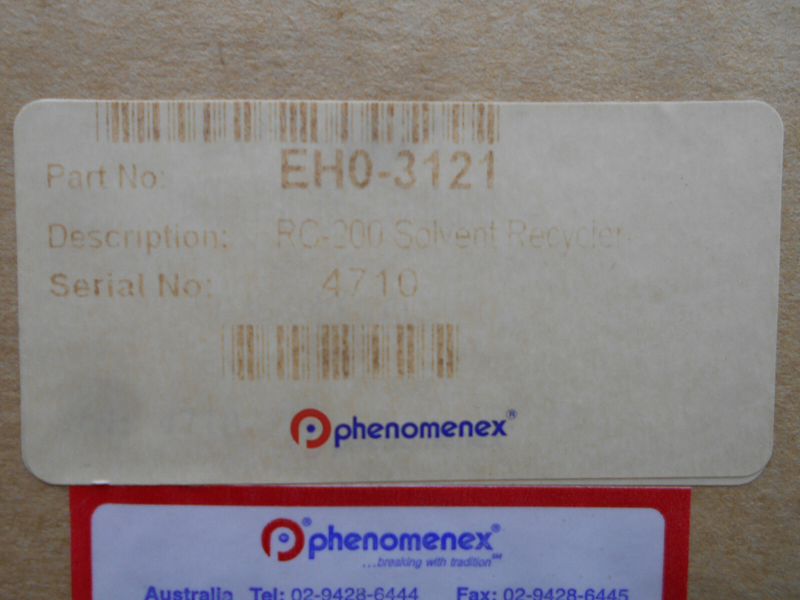 PHENOMENEX EHO-3121 RC-200 SOLVENT RECYCLER