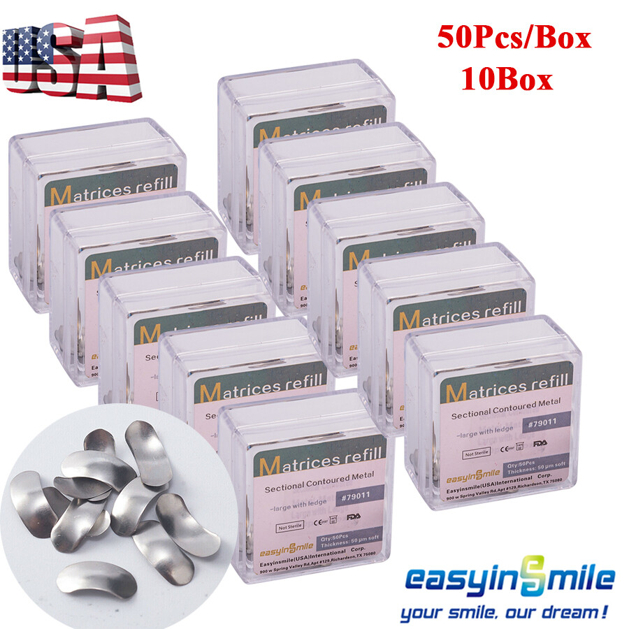 Metal Matrices Matrix Band Dental Sectional Contoured Refill S/M/L 50μm 10box
