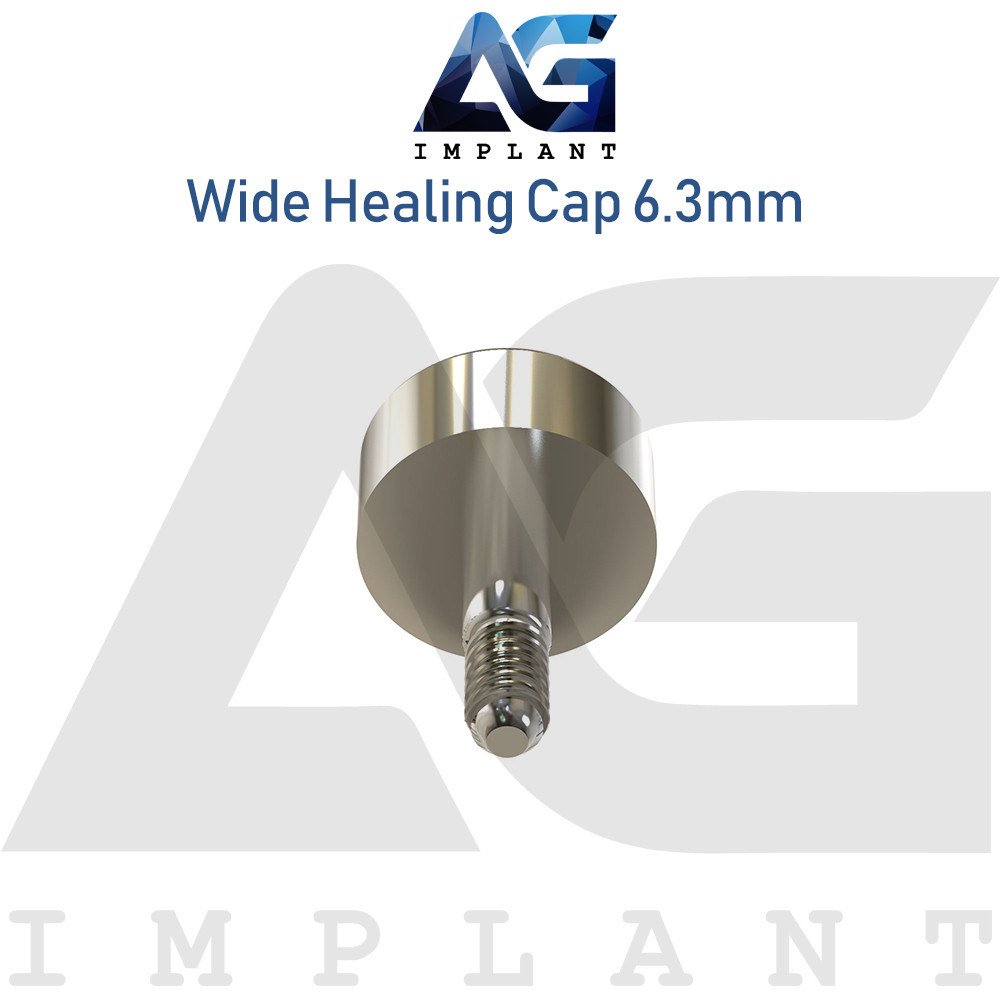 5 Wide Healing Cap Abutment 6.3mm Titanium For Dental System Hexagon 2.42mm