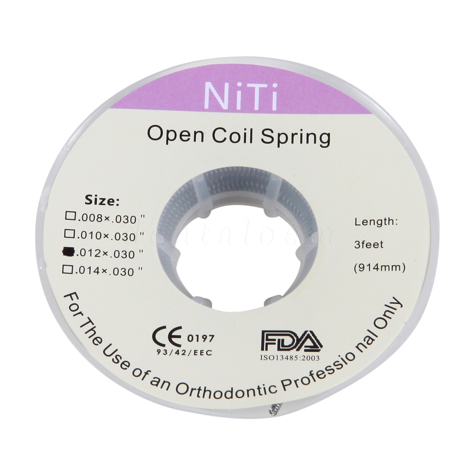 Orthodontic Dental Braces Niti Open Coil Spring Dia.012 Inch/.030 Inch 914mm OR