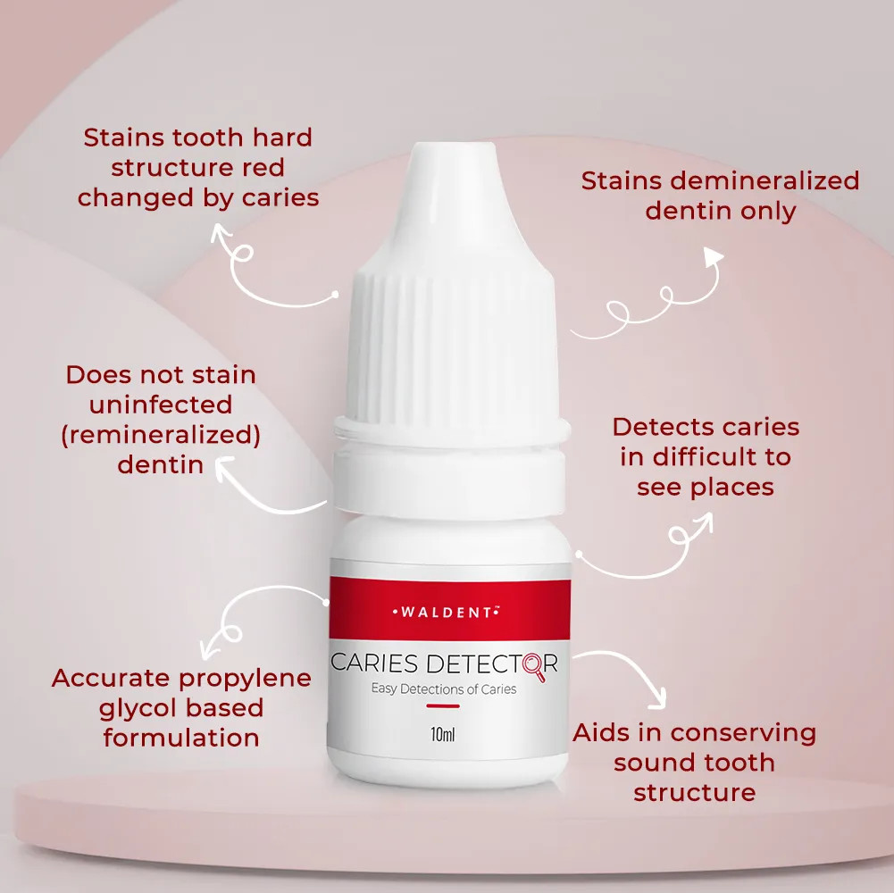 Waldent Caries Detector Efficient caries disclosing agent Pack of 4 x 10ml Bot