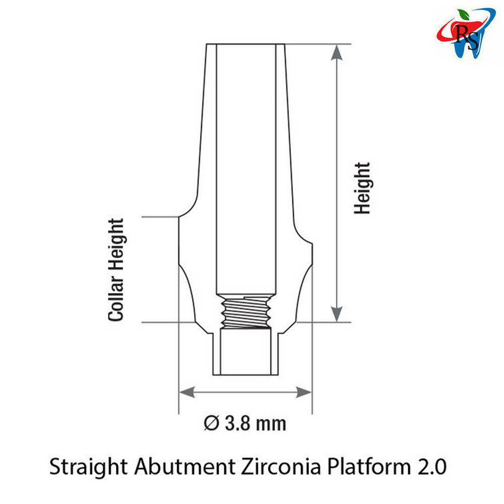 1pcs Dental Prosthetic Anatomic Zirconia Straight Abutment NP Internal Hex 2.0