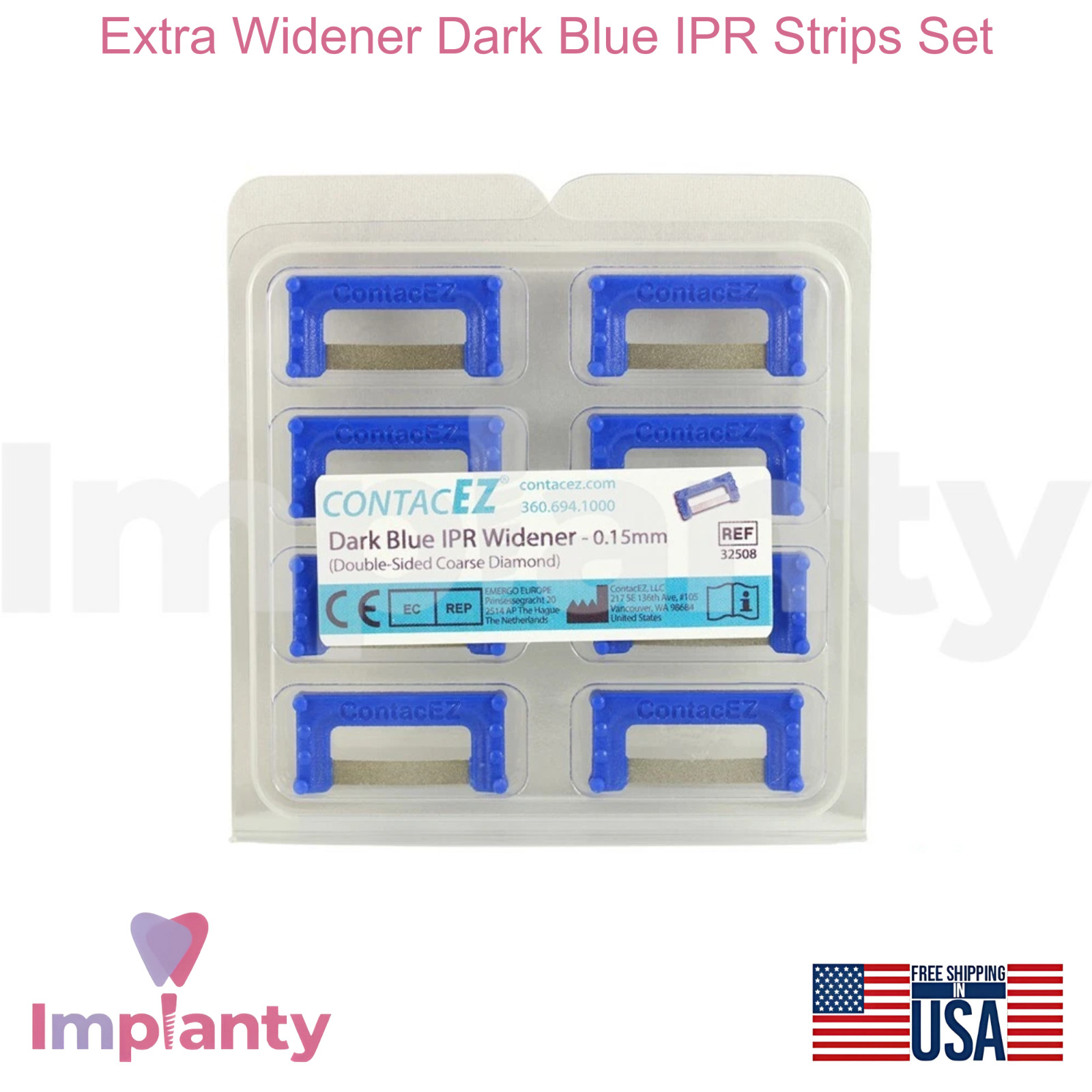 Extra Widener Dark Blue IPR Strips Set Coarse Stainless Steel Diamond Coating