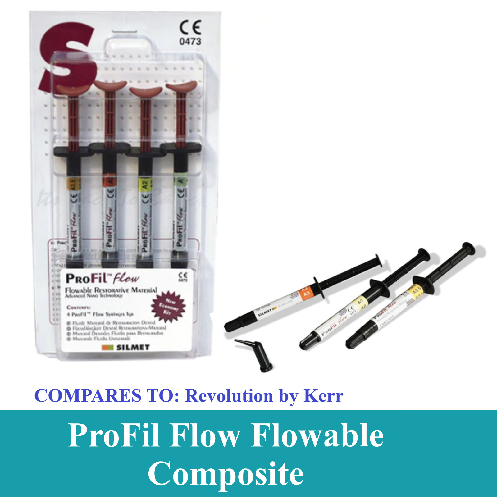 Dental Silmet ProFil Flow Flowable Composite Pit & Fissure Sealant, 4 x 1gm /pk