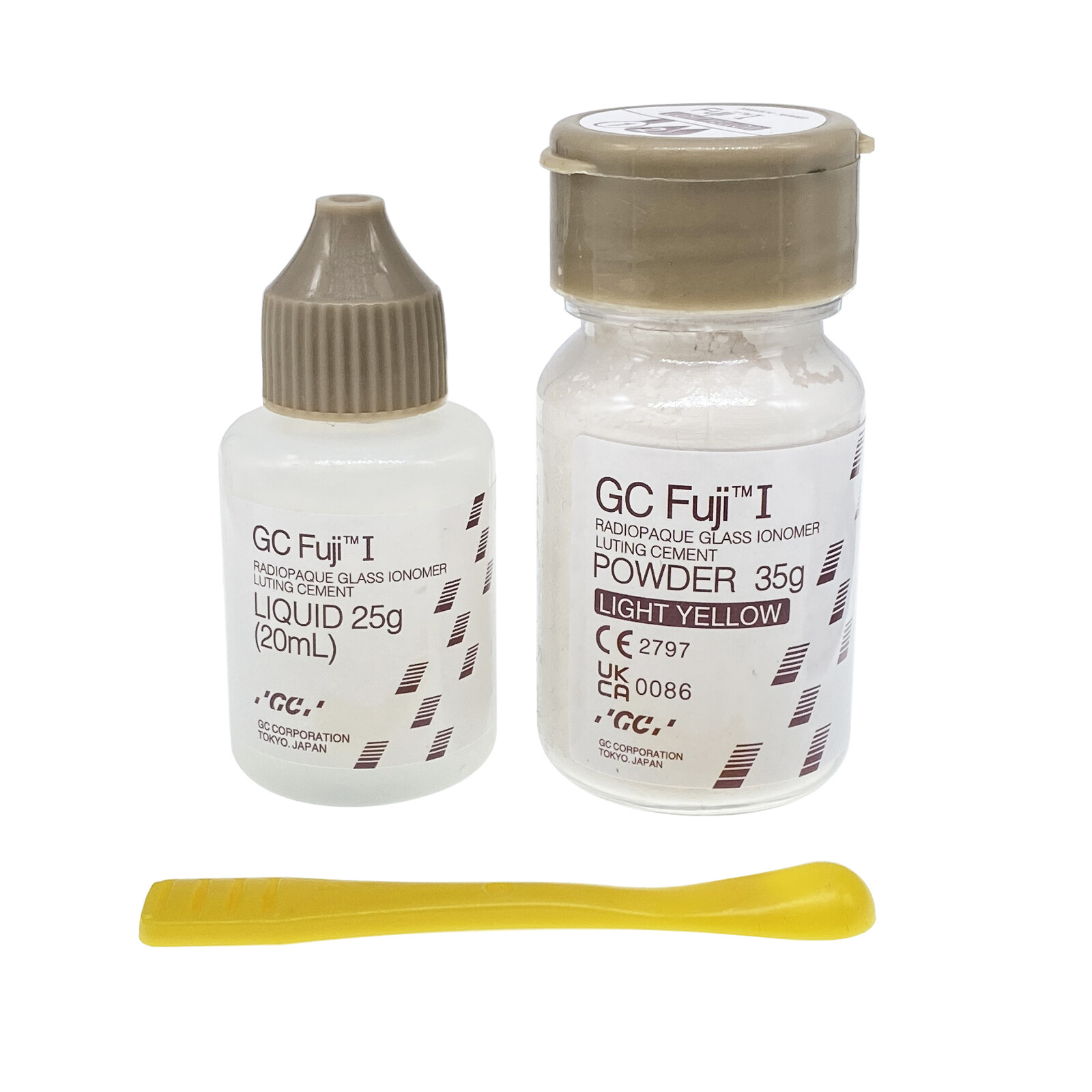 Dental Fuji I GIass lnomer Luting Cement Set 35g Powder 25g Liquid Light Yellow